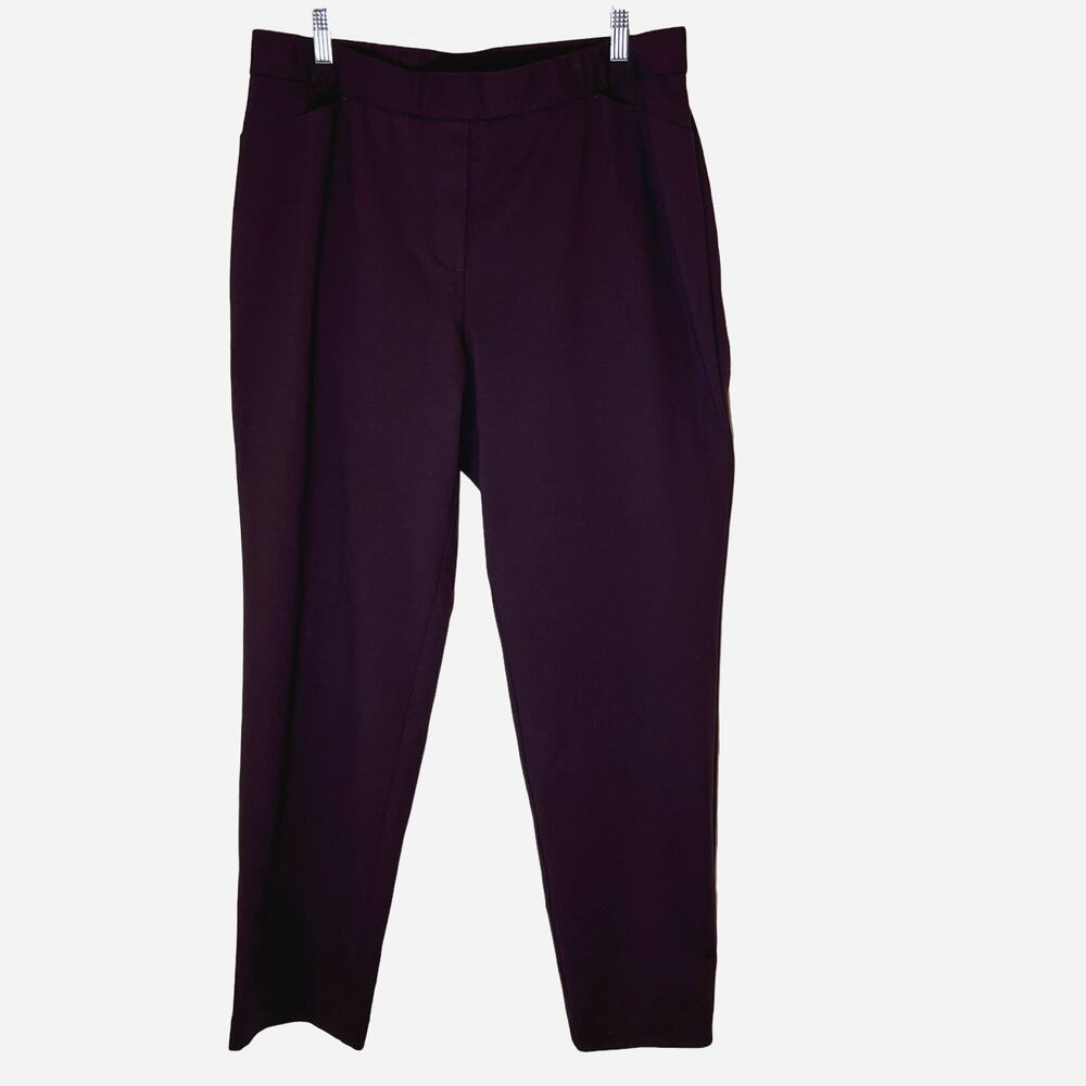 J. Jill Ponte Knit Pants Sz Large Slim Leg Pull On Stretch Pockets Normcore